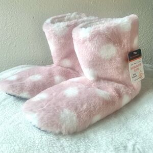 Compass Sherpa High Top Polka Dot Slippers